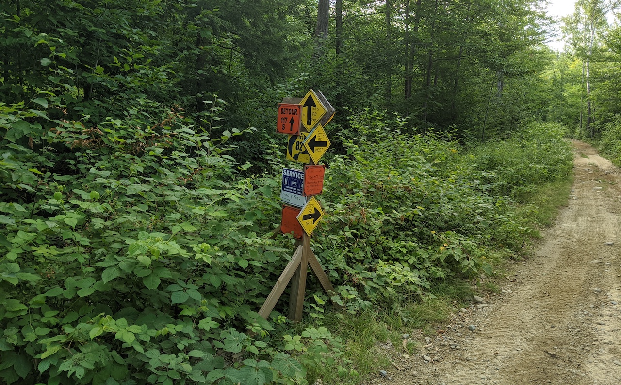 A confusing-looking sign marking a trail